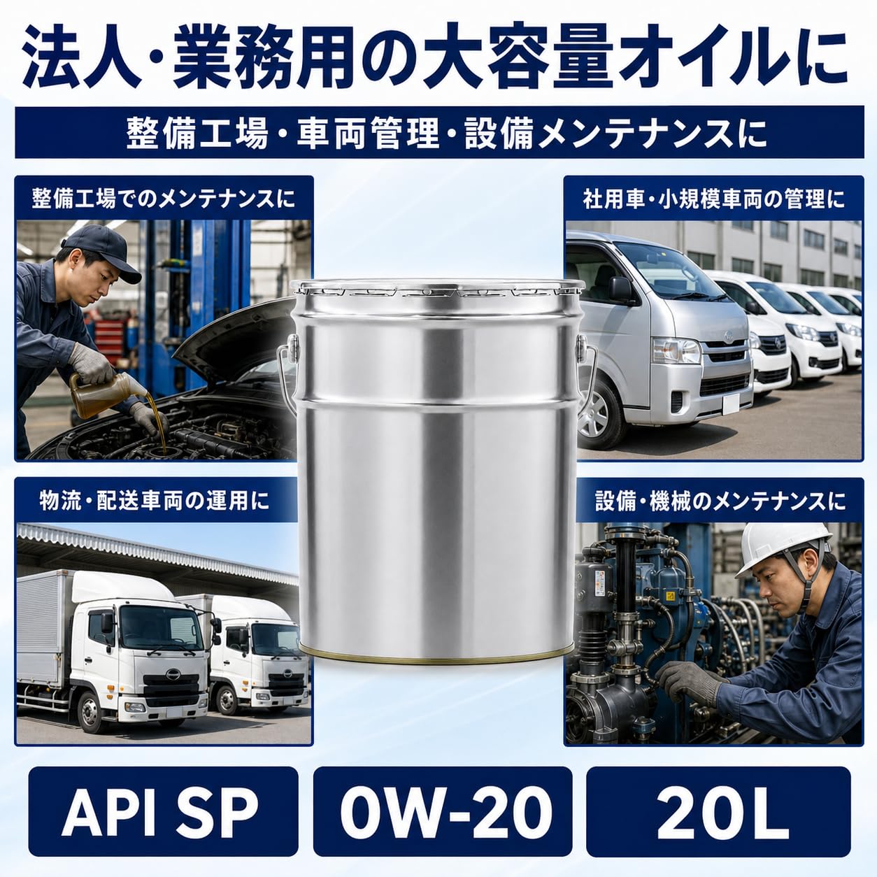 Amazon | SP 0W-20 エンジンオイル 20L ペール缶 スチール缶 低粘度 省